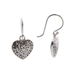 ANNIKA WITT Silver Made In Bali Sterling Silver Swirl Heart Drop Earrings